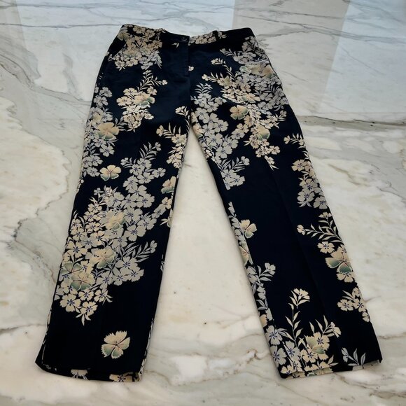 ETRO BLACK FLORAL VISCOSE PANTS SIZE IT 42 / US 8 NWOTS! - Picture 8 of 16
